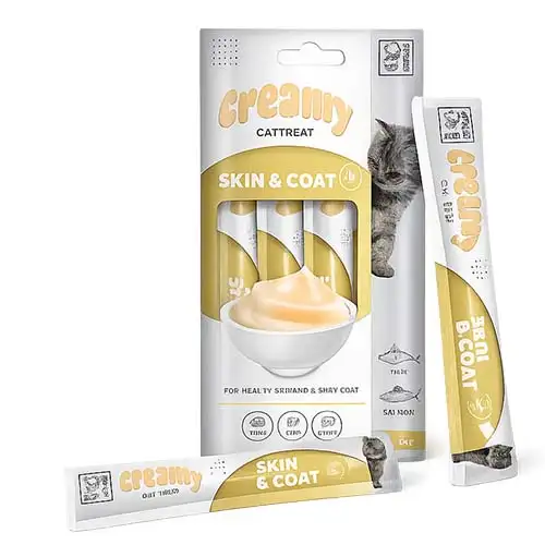 חטיף Creamy שלוק לחתול עור ופרווה 60 גרם
