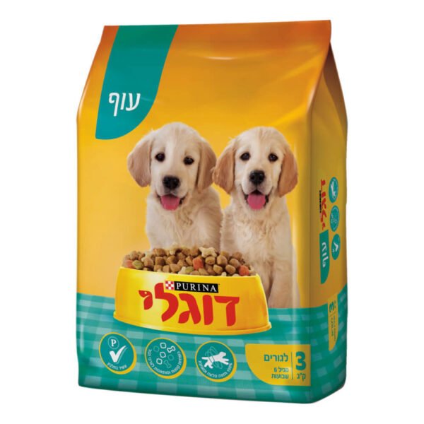 דוגלי עוף לכלב גור – 3-קג