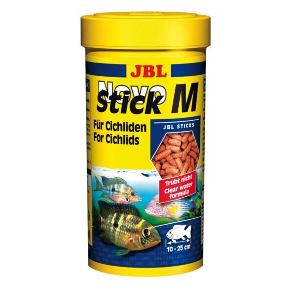 JBL-מזון מקלונים בשרי נובוסטיק מידה M לציקלידים-250 מ"ל