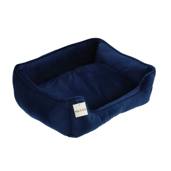 ל.ס מיטת בד קטיפתית לכלב-כחול 60 ס"מ