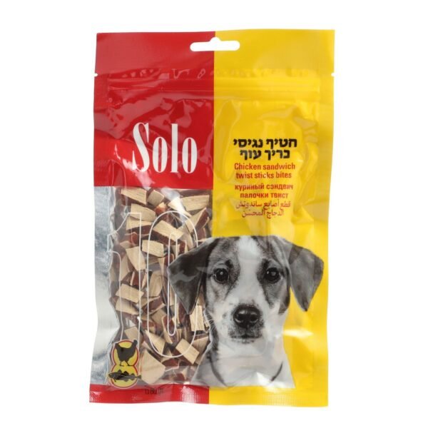 סולו-חטיף נגיסי כריך עוף לכלבים-80 גרם
